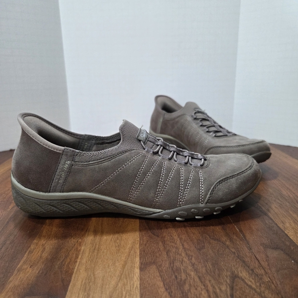 Skechers Women's Slip-On Athletic Sneakers in Taupe